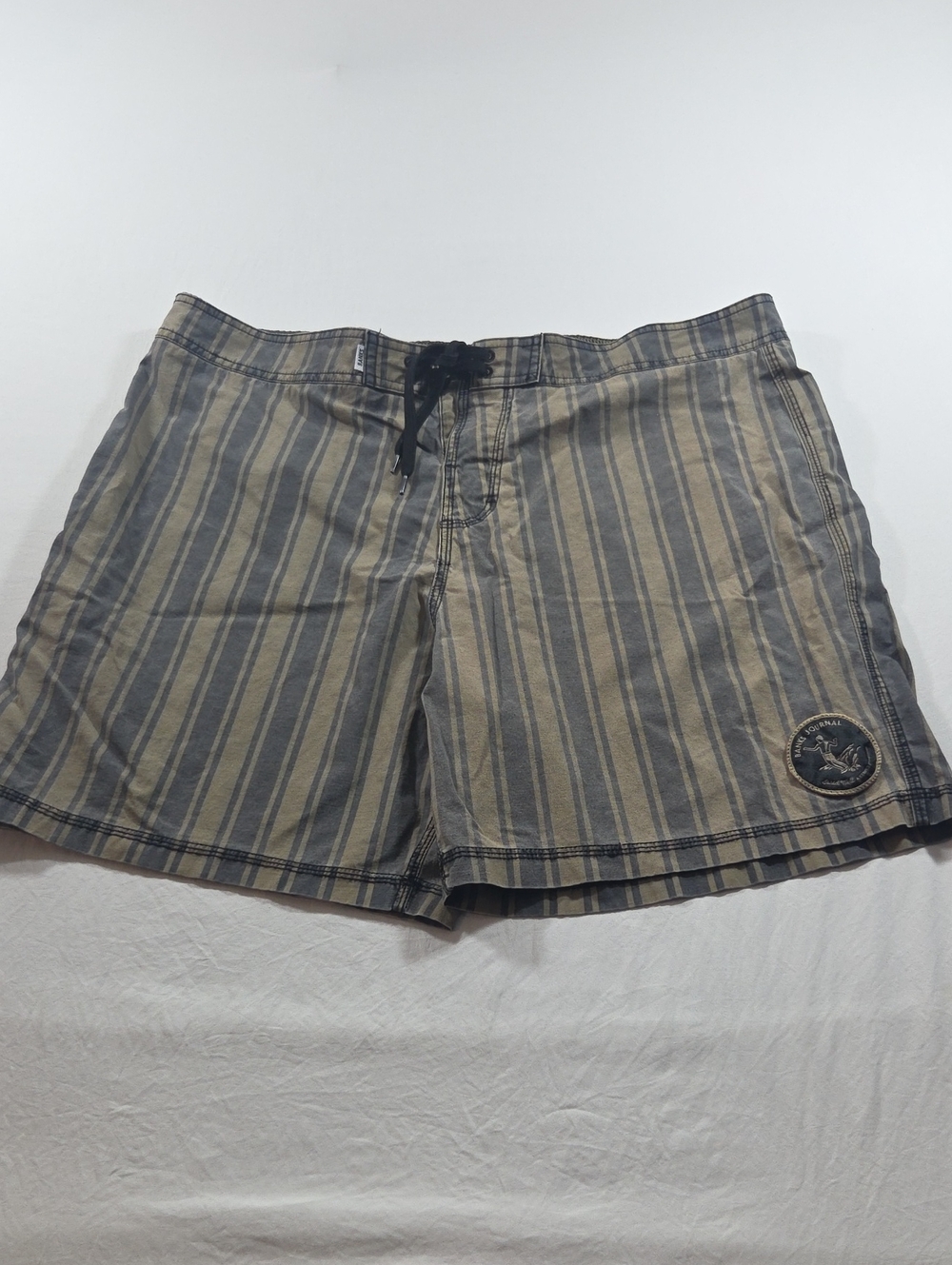 Banks Journal Men's 36 Striped Hybrid Shorts  Gray Tan Casual Summer Beach